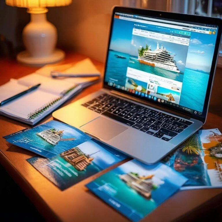 organized cruise vacation planning desk