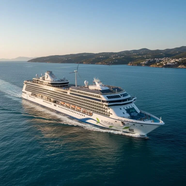 Sustainable European cruise ship in Mediterranean waters