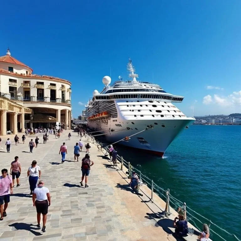 Barcelona cruise port terminal with Mediterranean architecture