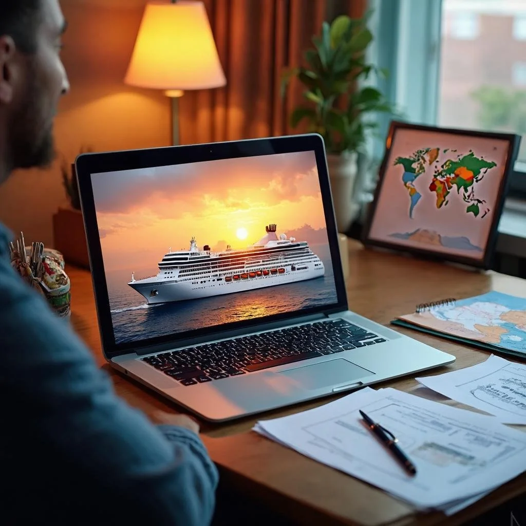 cruise planning sunset scene